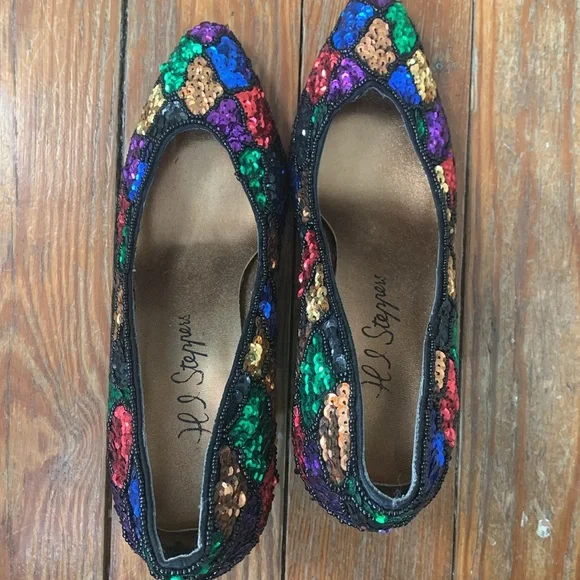 HI Steppers Sequined Heels - vintage 80’s-90’s - Picture 6 of 11